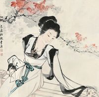 季康 红叶仕女