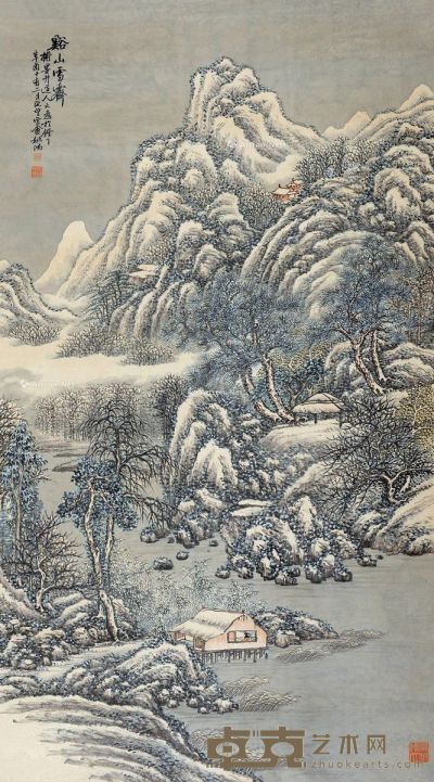 姚鸿 溪山雪霁 150×81cm