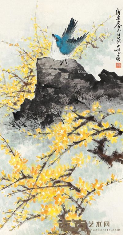 蔡大雄 迎春花开 90×47cm