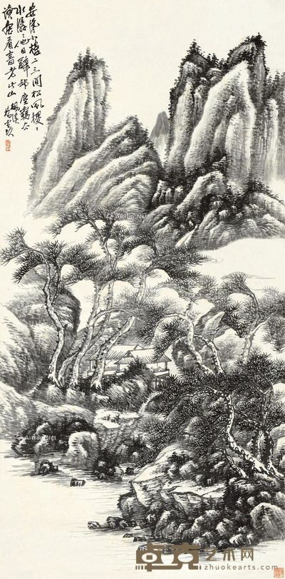 杨雪玖 松山读书 104×51cm