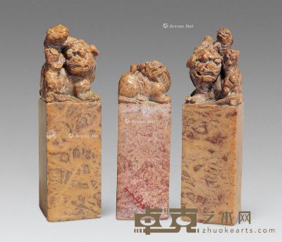 清代 狮钮寿山石章 高11.5cm