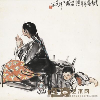 史国良 搓线图 67×66.5cm