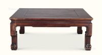 清代（1644-1911） 红木四方兽足炕桌