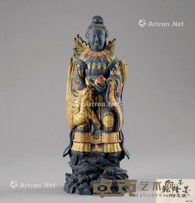 清乾隆(1736～1795) 描金王母人物墨 高19.5cm?