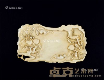 清乾隆(1736～1795) 牙雕福寿纹笔舔 长20.2cm；宽11.4cm?