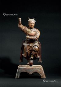 明代(1368～1644) 铜漆金哪咤立像