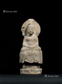 唐代(618～907) 石雕佛座像