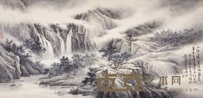 董希源 白云溪 镜片 纸本 67×136cm