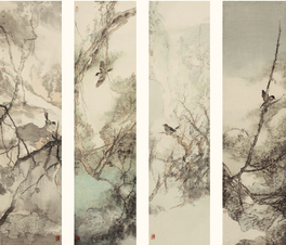 王立明 四条屏