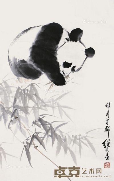刘继卣 熊猫 76×49cm