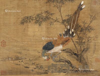 佚名 竹鸟 27×31cm