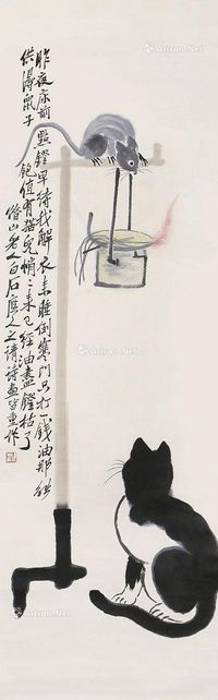 齐白石 猫戏图