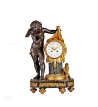 19世纪 法国丘比特主题雕塑钟