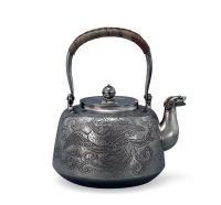 约19世纪 尚美堂·兽口·凤凰纹·银壶