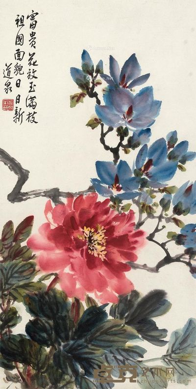 鍾道泉 富贵花开 68×35cm