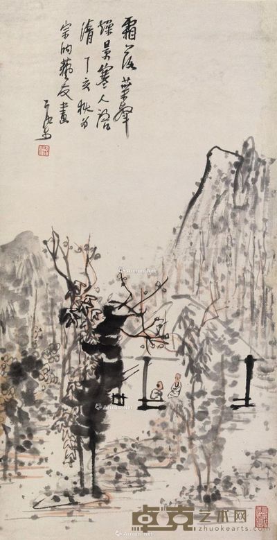 李可染 霜落秋林图 81×41cm