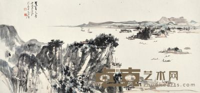 晏济元 山水 97×45cm