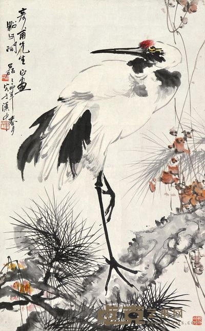 阎松父 鹤 81×50cm