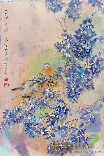 李白玲 花鸟 69×46cm