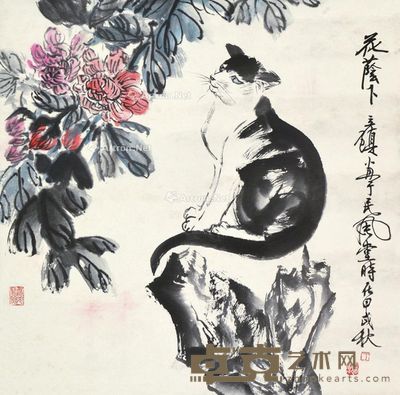 丁立镇 花荫下 67×67cm
