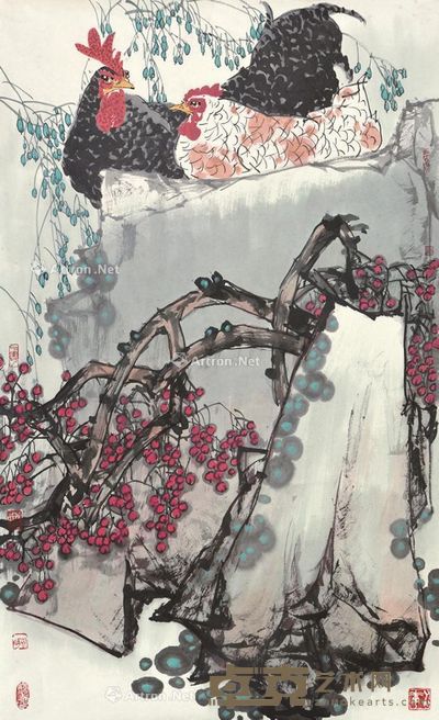 水华 花鸟 95×60cm