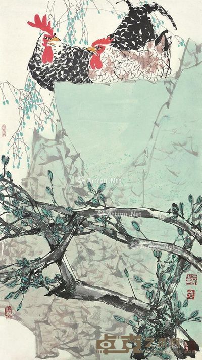 水华 花鸟 97×55cm