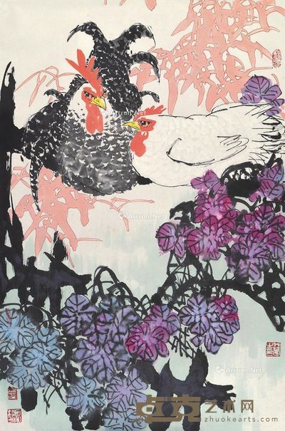 水华 花鸟 88×60cm