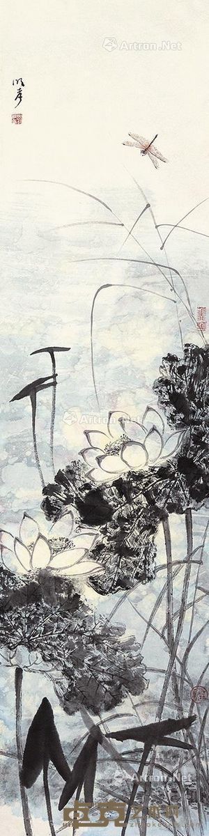 刘明孝 荷花 137×34cm