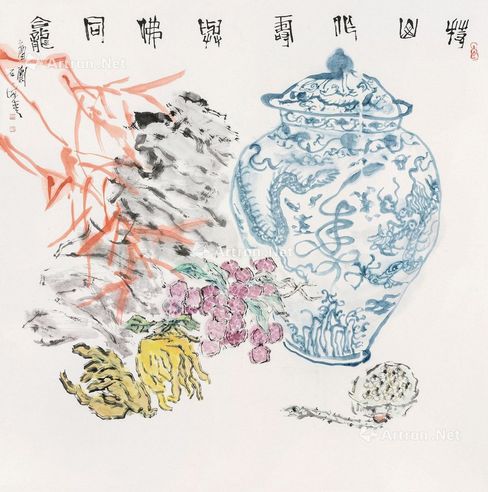 孙海青 持山作寿图