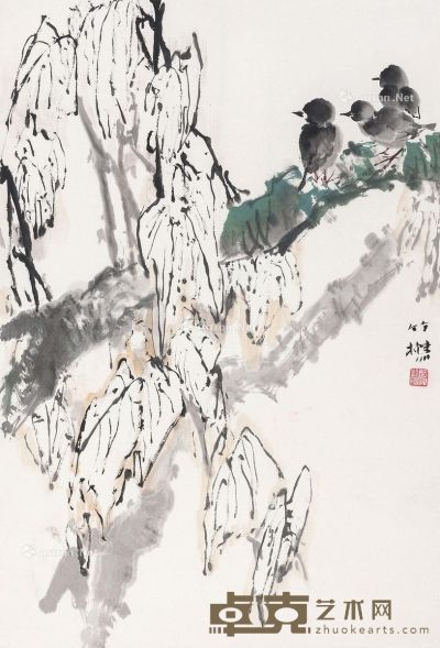 祝焘 花鸟 68×46cm