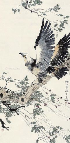 柳子谷 雄鹰展翅