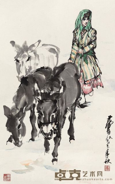 黄胄 赶驴图 83×52cm