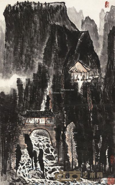 李可染 重墨山水 81×50cm