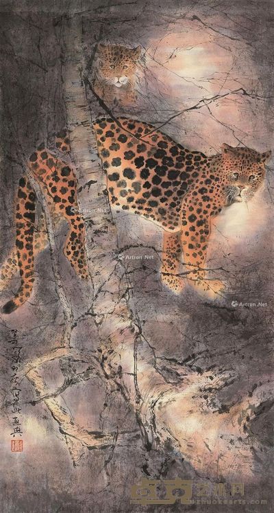 杨善深 金钱豹 95×51.5cm