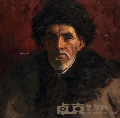 靳尚谊 塔吉克老人 50×50cm