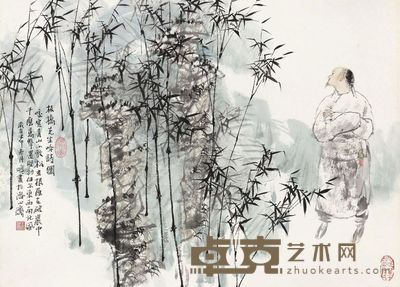 王明明 板桥吟诗图 49×68.5cm