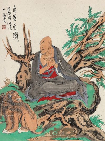 范扬 金狮罗汉 46×34cm