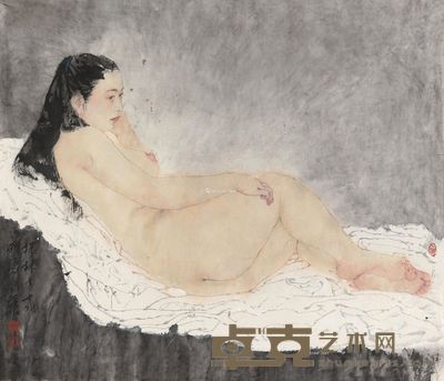 何家英 裸女 69×80cm