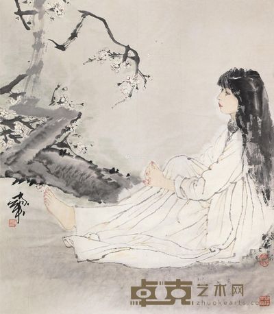 何家英 赏梅图 77×67cm