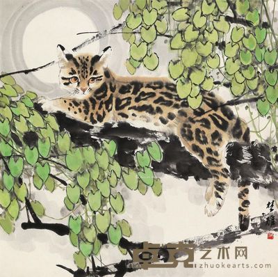 方楚雄 月下小息 69×69cm