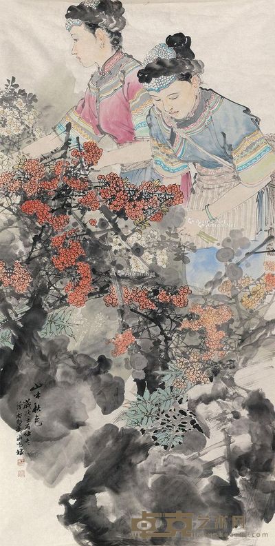 王茂飞 山中秋色 136×68.5cm