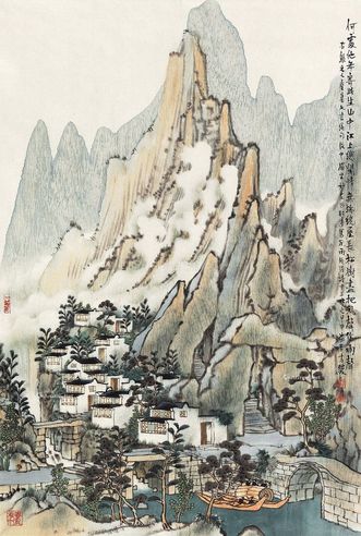 方骏 山居图