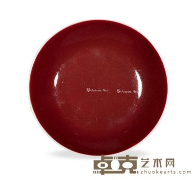 清乾隆 祭红釉小盘 直径15.4cm