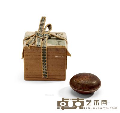 清康熙 豇豆红釉印泥盒 直径4.5cm