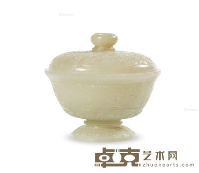 清中期 白玉西番莲纹香熏 直径9cm；高7.9cm