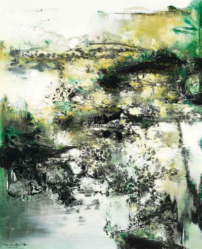 刘玖通 2008年作 野色蒙笼翠雨盖 油彩 画布