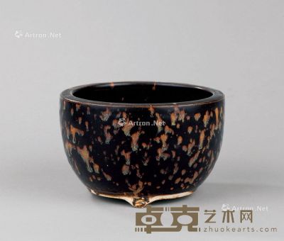 宋代(960-1279) 吉州窑天目玳瑁香炉 直径14.1cm；高9.1cm