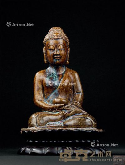 宋代(960-1279) 窑变釉药师佛像 高22cm