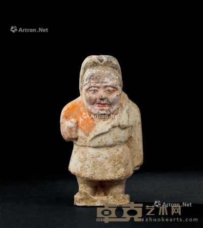 唐代(618-907) 彩陶侏儒俑 高13.3cm