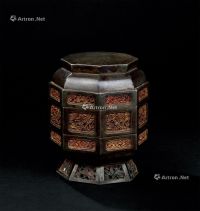 清代(1644-1911) 锡制三层镂空沉香盒